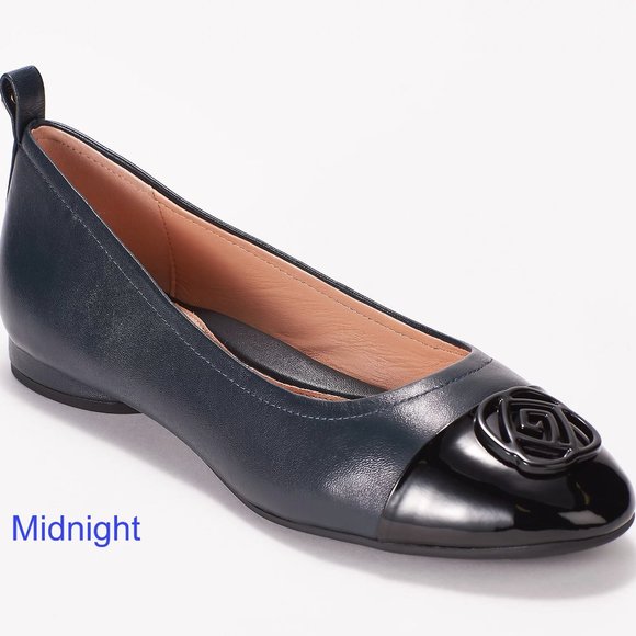 Taryn Rose Leather Cap-Toe Flats - Penelope - Picture 3 of 7